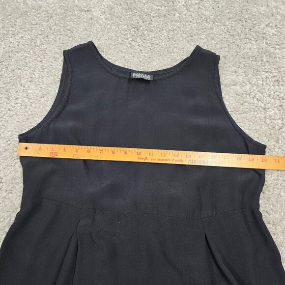 Eileen Fisher Black Maxi Dress Large Tie Back Sleeveless Minimalist Casual READ - Picture 12 of 14